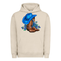 Pigment French Oak valentines day blue boots cowgirl hat and roses Urban Hoodie - AdoDesignShop