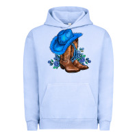 Pigment Grape Ice valentines day blue boots cowgirl hat and roses Urban Hoodie - AdoDesignShop