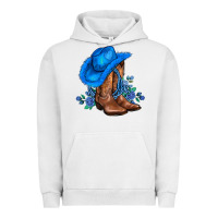 Pigment Lunar Rock valentines day blue boots cowgirl hat and roses Urban Hoodie - AdoDesignShop