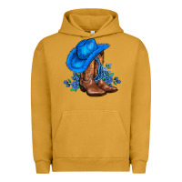 Pigment Peanut Butter valentines day blue boots cowgirl hat and roses Urban Hoodie - AdoDesignShop