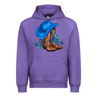 Tulip valentines day blue boots cowgirl hat and roses Urban Hoodie - AdoDesignShop
