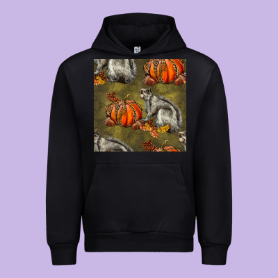 Squirrel Pumpkin Seamless Urban Hoodie Designed By Bundleandbundleshop