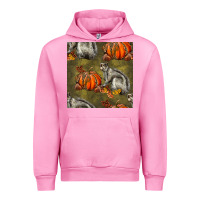 Fuchsia Pink squirrel pumpkin seamless Urban Hoodie - BundleAndBundleShop