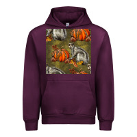Mauve Wine squirrel pumpkin seamless Urban Hoodie - BundleAndBundleShop