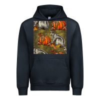 Navy squirrel pumpkin seamless Urban Hoodie - BundleAndBundleShop