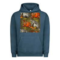 Pigment Midnight Navy squirrel pumpkin seamless Urban Hoodie - BundleAndBundleShop