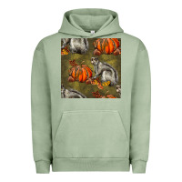 Pigment Oil Green squirrel pumpkin seamless Urban Hoodie - BundleAndBundleShop