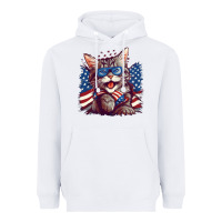 White cat4 Heavyweight Hoodie - Unal Design