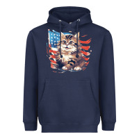 Navy cat3 Heavyweight Hoodie - Unal Design