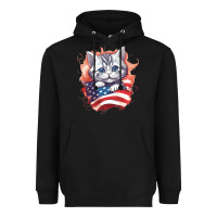 Black cat6 Heavyweight Hoodie - Unal Design