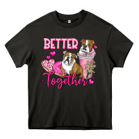 Asphalt Be Mine Valentine Dog Heavy Core Tee - CowhideDigitalArt