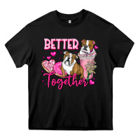 Black Be Mine Valentine Dog Heavy Core Tee - CowhideDigitalArt