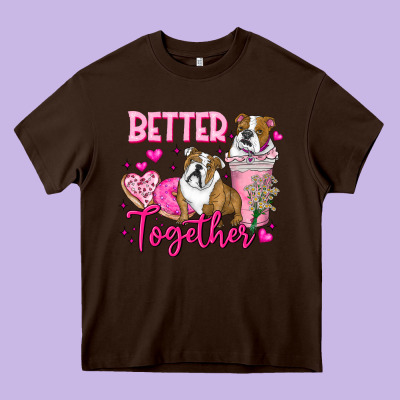 Be Mine Valentine Dog Heavy Core Tee Designed By Cowhidedigitalart
