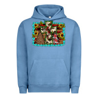 Pigment Pebble Blue Christmas cross Urban Hoodie - JahusDesignShop