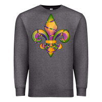 Charcoal Heather mardi gras fleur de lis Premium Sweatshirt - RanaPortraitStore