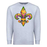 Heather Grey mardi gras fleur de lis Premium Sweatshirt - RanaPortraitStore