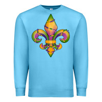 Ocean Blue mardi gras fleur de lis Premium Sweatshirt - RanaPortraitStore