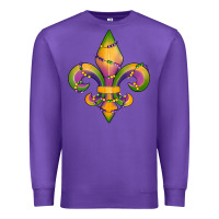Purple mardi gras fleur de lis Premium Sweatshirt - RanaPortraitStore