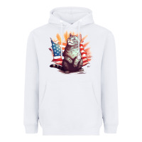 White cat8 Heavyweight Hoodie - Unal Design