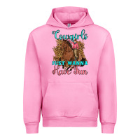Fuchsia Pink cowgirls just wanna have fun Urban Hoodie - Artiststas