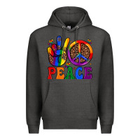 Charcoal Heather peace Premium Hoodie - JahusDesignShop