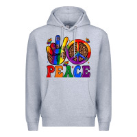 Heather Grey peace Premium Hoodie - JahusDesignShop