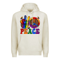 Oatmeal Heather peace Premium Hoodie - JahusDesignShop