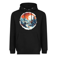 Black deer snow house design Heavyweight Hoodie - Unal Design