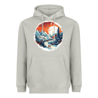 Moon Dust deer snow house design Heavyweight Hoodie - Unal Design