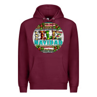 Burgundy Christmas feliz navidad Premium Hoodie - Artiststas