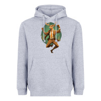 Heather Grey happy deer Heavyweight Hoodie - Unal Design