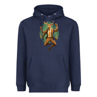 Navy happy deer Heavyweight Hoodie - Unal Design