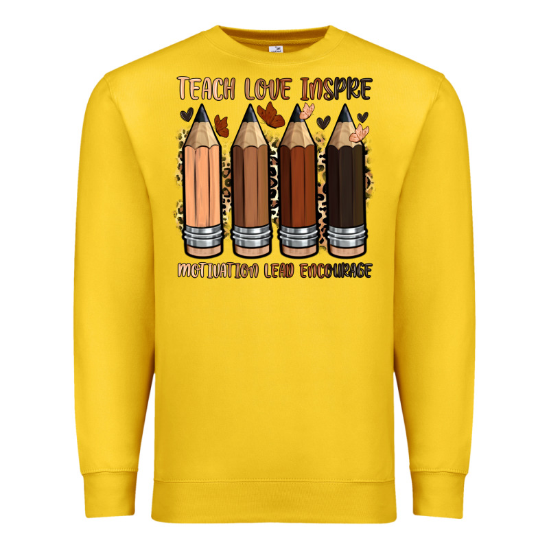 Teach Love Inspire Motivation Lead Encourage Premium Sweatshirt by Zillion Design Studio | Teevron