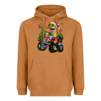 Meerkat Christmas T-rex With Monster Truck Heavyweight Hoodie - MaliasSmallBusiness