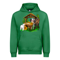 Emerald jesus holy night cows and sunflowers Urban Hoodie - AdoDesignShop