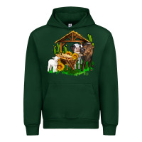 Forest Green jesus holy night cows and sunflowers Urban Hoodie - AdoDesignShop