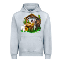 Heather Grey jesus holy night cows and sunflowers Urban Hoodie - AdoDesignShop