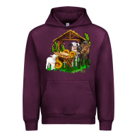 Mauve Wine jesus holy night cows and sunflowers Urban Hoodie - AdoDesignShop