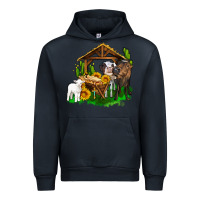 Navy jesus holy night cows and sunflowers Urban Hoodie - AdoDesignShop