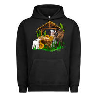 Pigment Black jesus holy night cows and sunflowers Urban Hoodie - AdoDesignShop