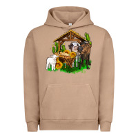 Pigment Burro jesus holy night cows and sunflowers Urban Hoodie - AdoDesignShop