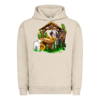 Pigment French Oak jesus holy night cows and sunflowers Urban Hoodie - AdoDesignShop