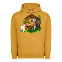 Pigment Peanut Butter jesus holy night cows and sunflowers Urban Hoodie - AdoDesignShop