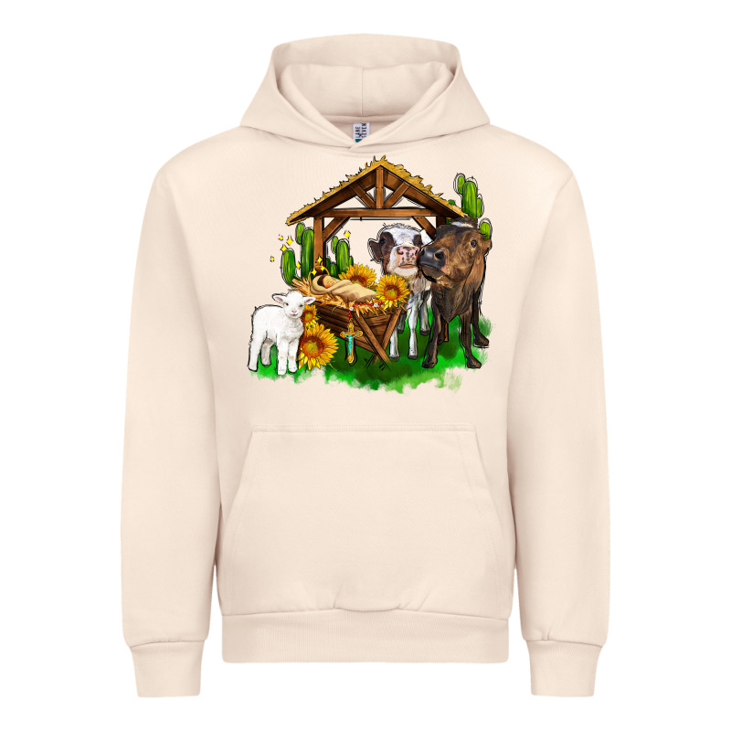 Jesus Holy Night Cows And Sunflowers Urban Hoodie by AdoDesignShop | Teevron