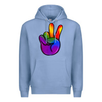 Colony Blue pride peace hand Premium Hoodie - JahusDesignShop