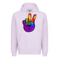 Lilac pride peace hand Premium Hoodie - JahusDesignShop