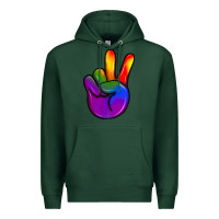 Sports Green pride peace hand Premium Hoodie - JahusDesignShop