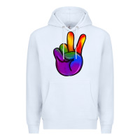 White pride peace hand Premium Hoodie - JahusDesignShop