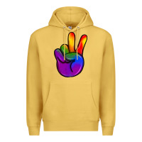 Antique Gold pride peace hand Premium Hoodie - JahusDesignShop