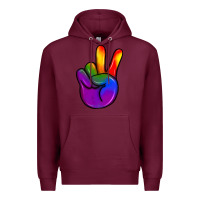 Burgundy pride peace hand Premium Hoodie - JahusDesignShop